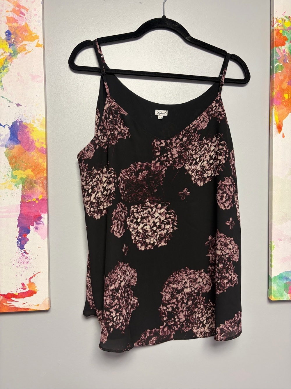 **3 for $15** Kismet Floral Camisole - Black and Pink